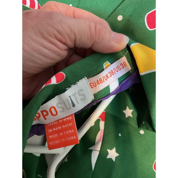 OppoSuits Christmas Suit Complete Xmas Suit: Includes Jacket, Pants, Size 38 - Picture 10 of 12
